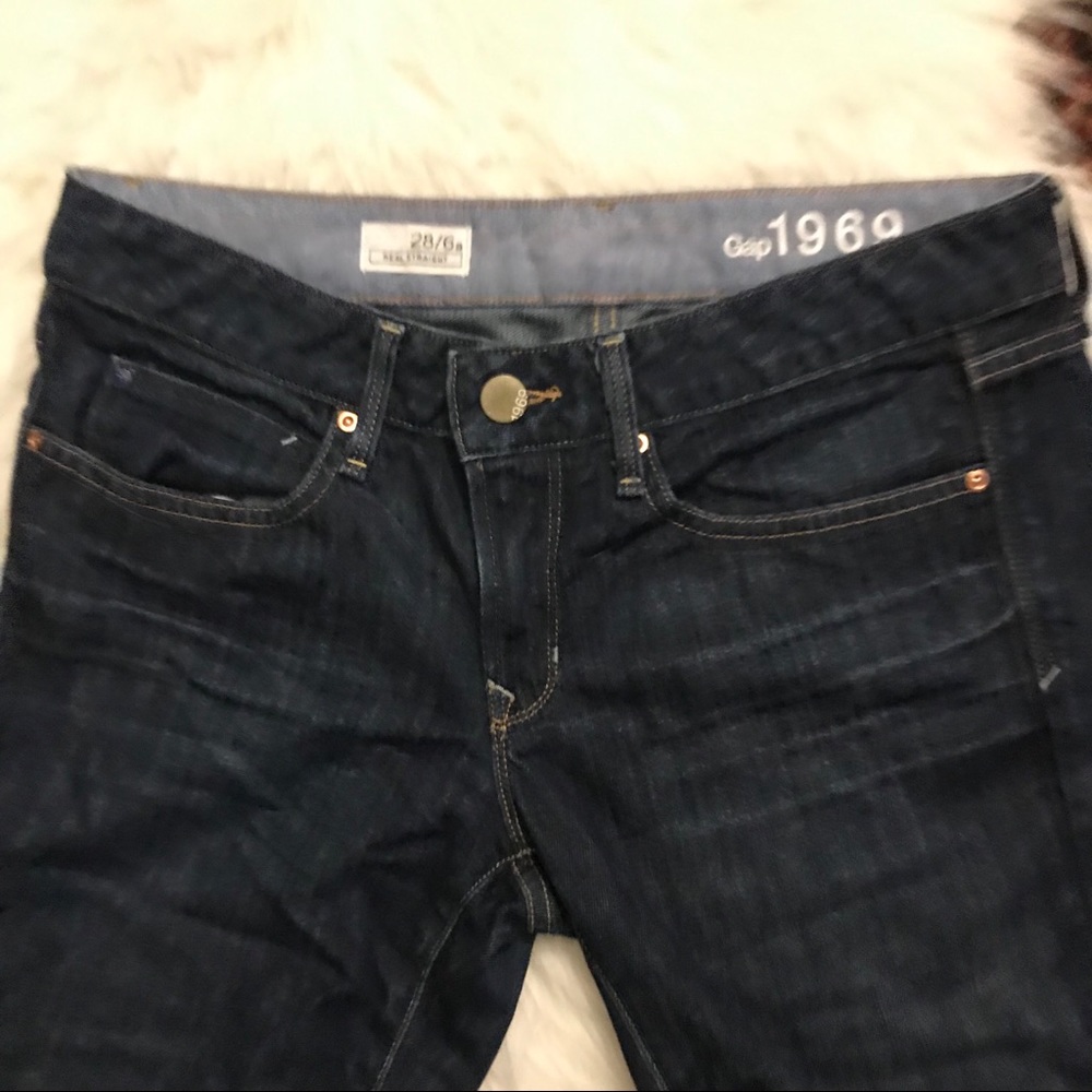 Gap 1969 real straight dark wash jeans ankle